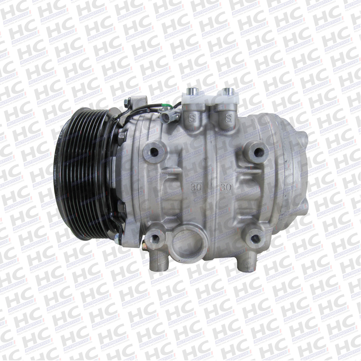 COMPRESSOR DENSO 10P30 POLIA 6PK 154MM 24V MICRO ÔNIBUS SD8, SD8i