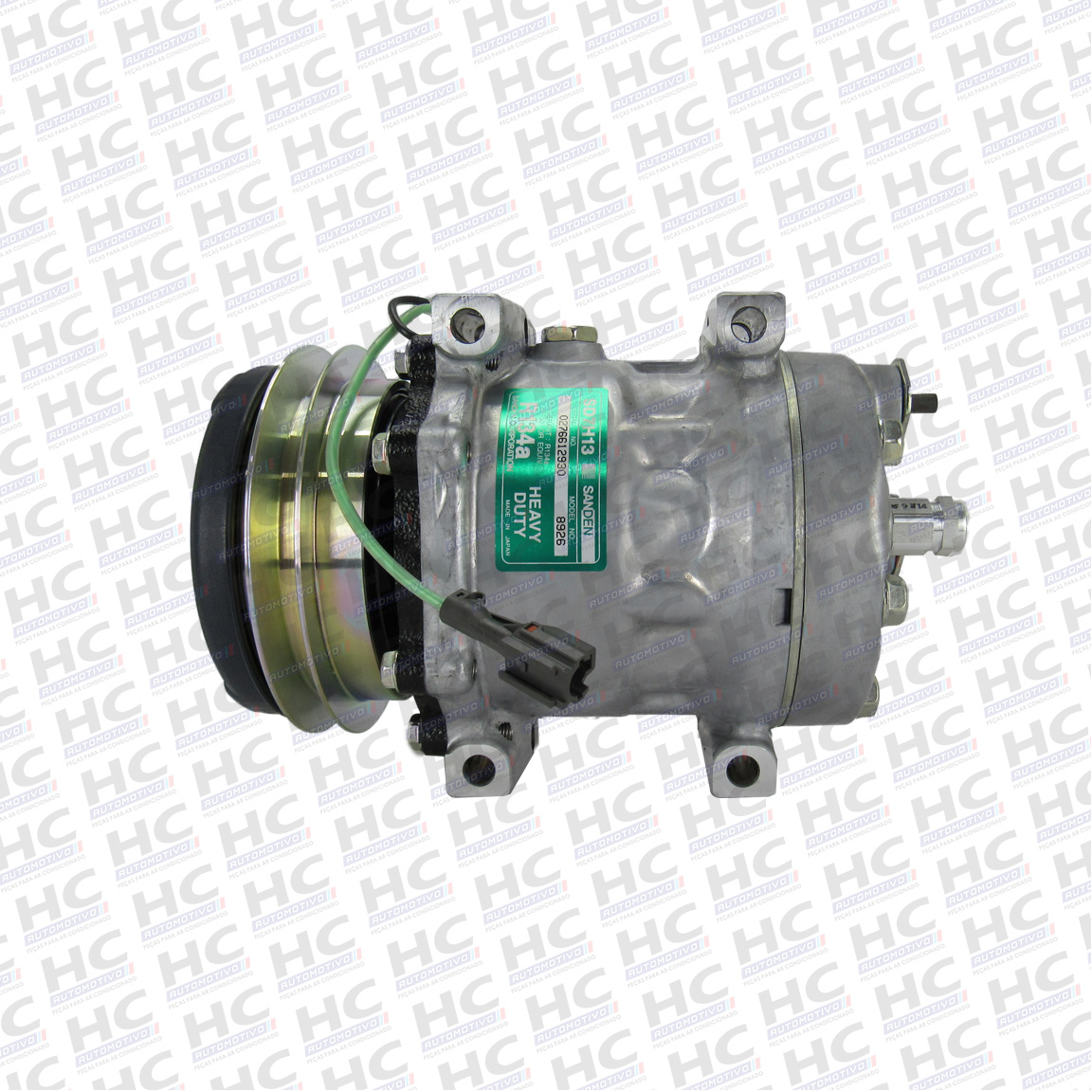 COMPRESSOR 7H13 POLIA 1B 152MM 24V ESCAVADEIRA KOMATSU CATERPILLAR SANDEN JAPAN U8926, 8926, SD8926