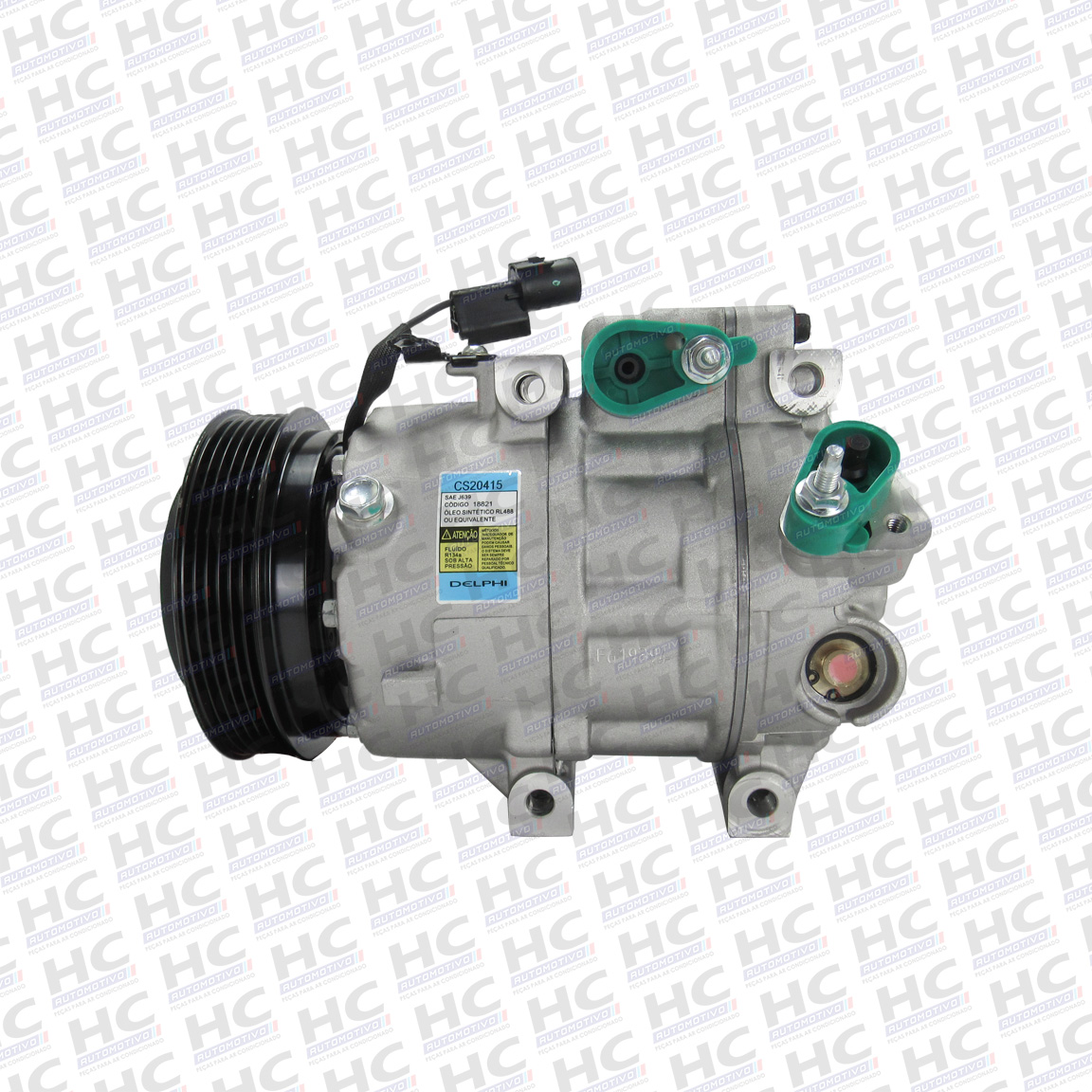 COMPRESSOR MODELO HALLA POLIA 6PK 12V HYUNDAI SANTA FÉ 3.0 2010 - 2015, AZERA 2008>2011, KIA SORENTO 2007 - 2009 ORIGINAL DELPHI 977013K220, CS20415