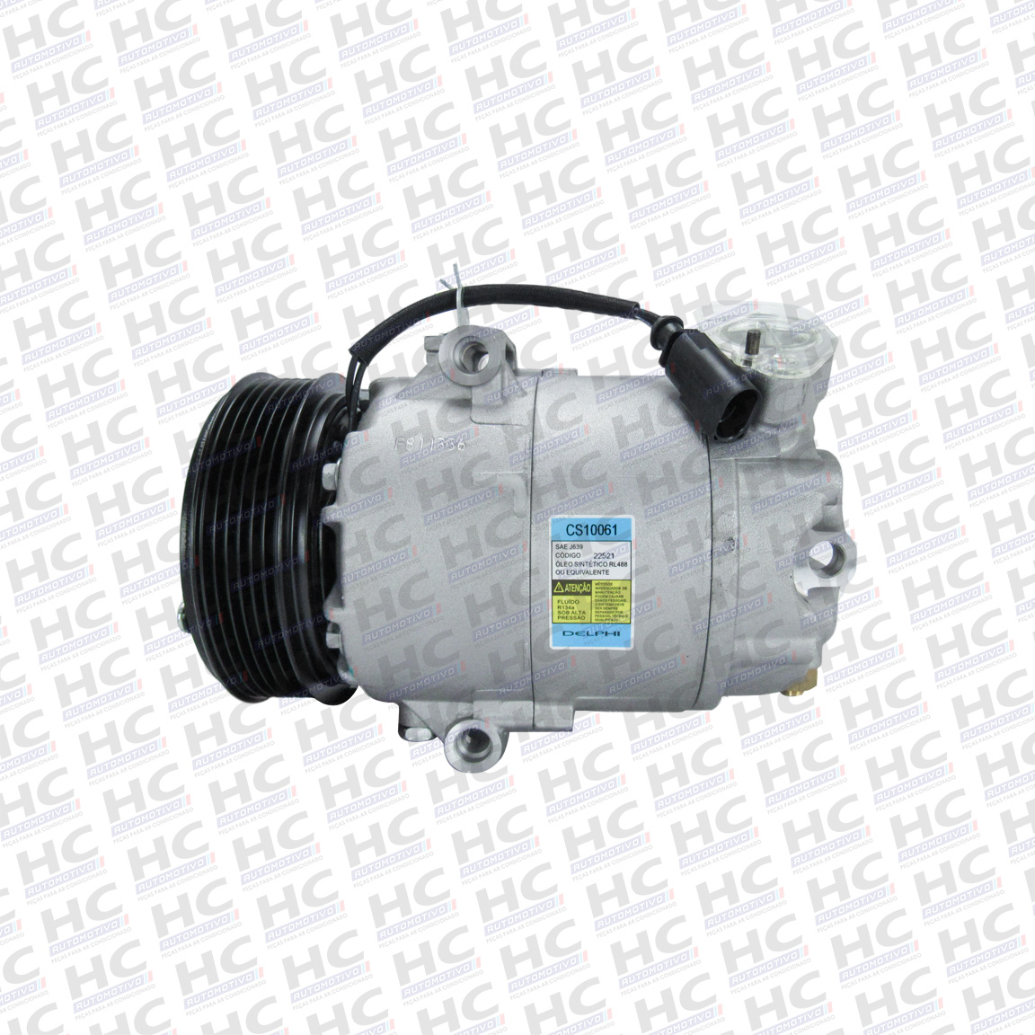 COMPRESSOR CVC POLIA 6PK 110MM 12V VW VOLKSWAGEN FOX CROSSFOX VOYAGE POLO ORIGINAL DELPHI CS10061