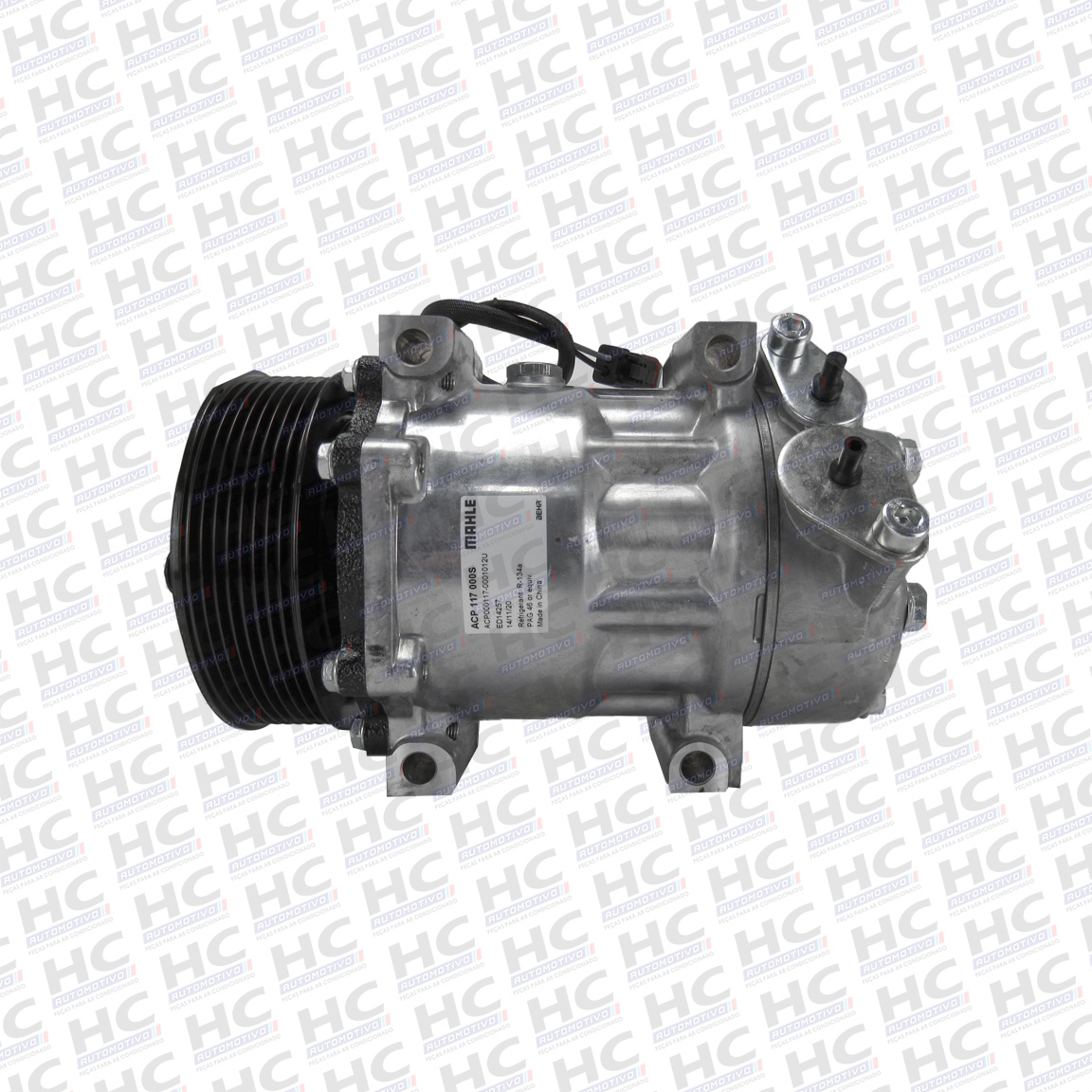 COMPRESSOR 7H15 PASSANTE POLIA 8PK 119MM 24V CAMINHÃO SCANIA 124 SÉRIE 4 1998 - 2007 ORIGINAL MAHLE 1376998, 1412263, ACP117