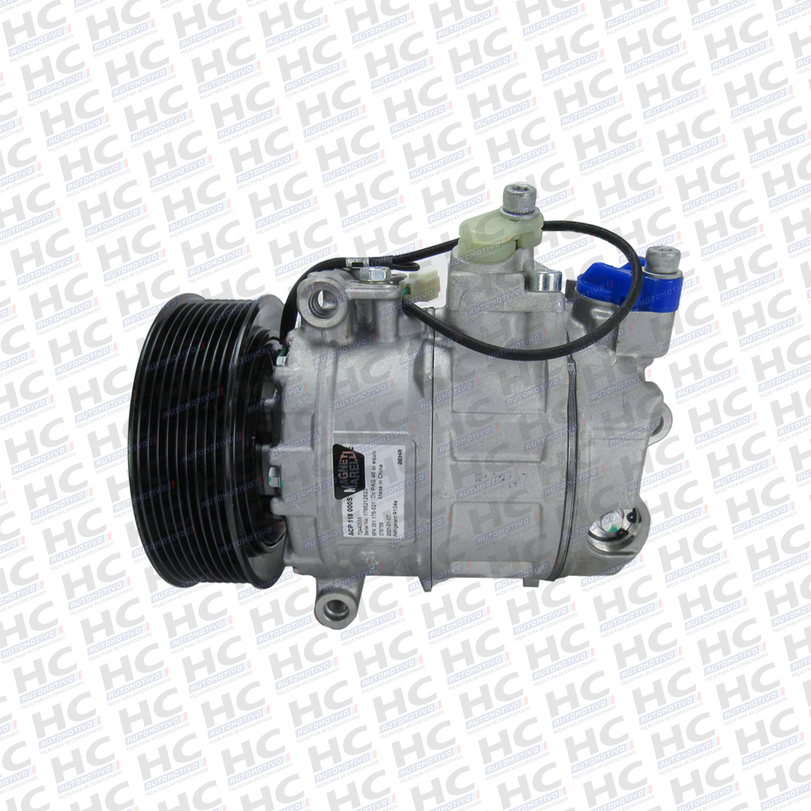 COMPRESSOR 7SBU16C POLIA 9PK 129MM 24V CAMINHÃO MERCEDES BENZ MB ACTROS MAGNETI MARELLI A5412301211, 8FK351176521