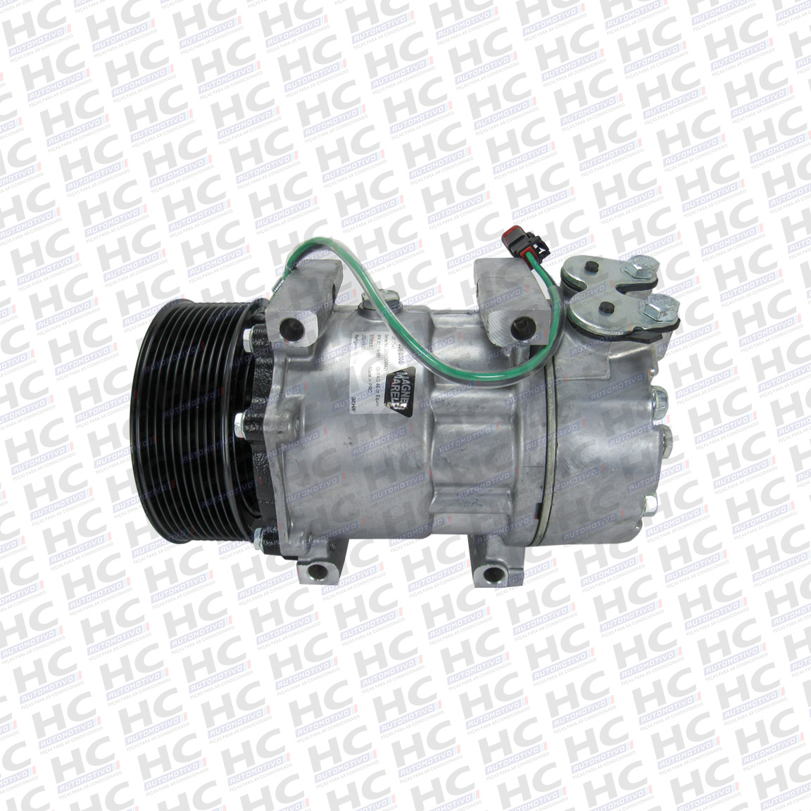 COMPRESSOR 7H15 PASSANTE POLIA 10PK 119MM 24V CAMINHÃO SCANIA PGR 2013 - 2018 MAGNETI MARELLI 8FK351119881, 1888032, 1531196, 2564093,