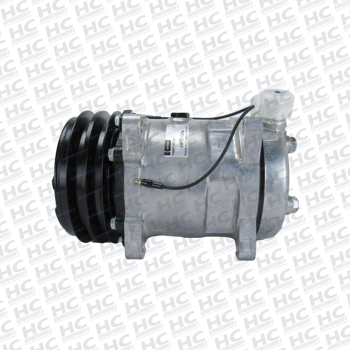 COMPRESSOR UNIVERSAL 5H14 POLIA 2A 12V SAÍDA VERTICAL ORIGINAL DENSO YN437190-0211RC