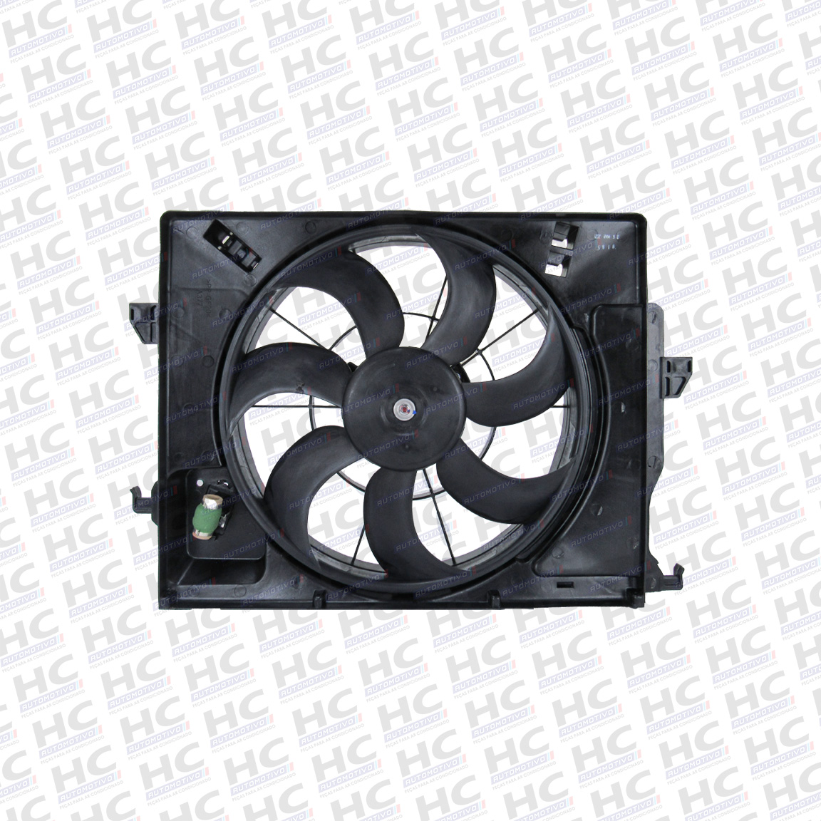 Eletro ventilador Denso Hyundai HB20 1.6 manual 2012>2015/ automático 2016> com defletor e reservatório original - BC2614720040RC / 253801R050