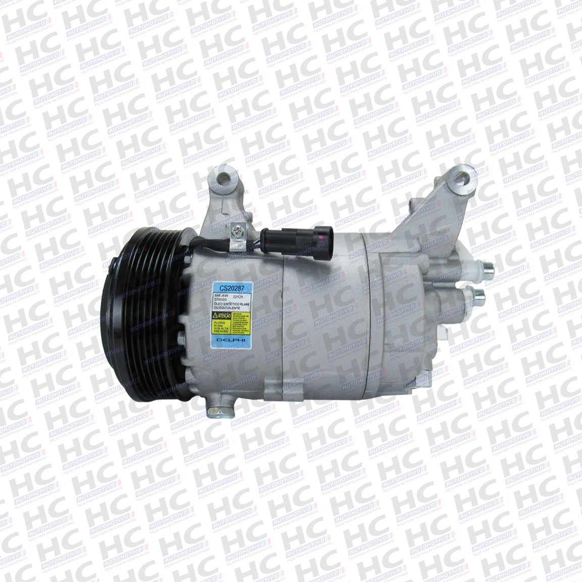 COMPRESSOR CVC POLIA 6PK 115MM 12V FIAT PALIO IDEA PUNTO BRAVO DOBLO GRAND SIENA MOTOR E-TORQ ORIGINAL DELPHI CS20214, CS20287