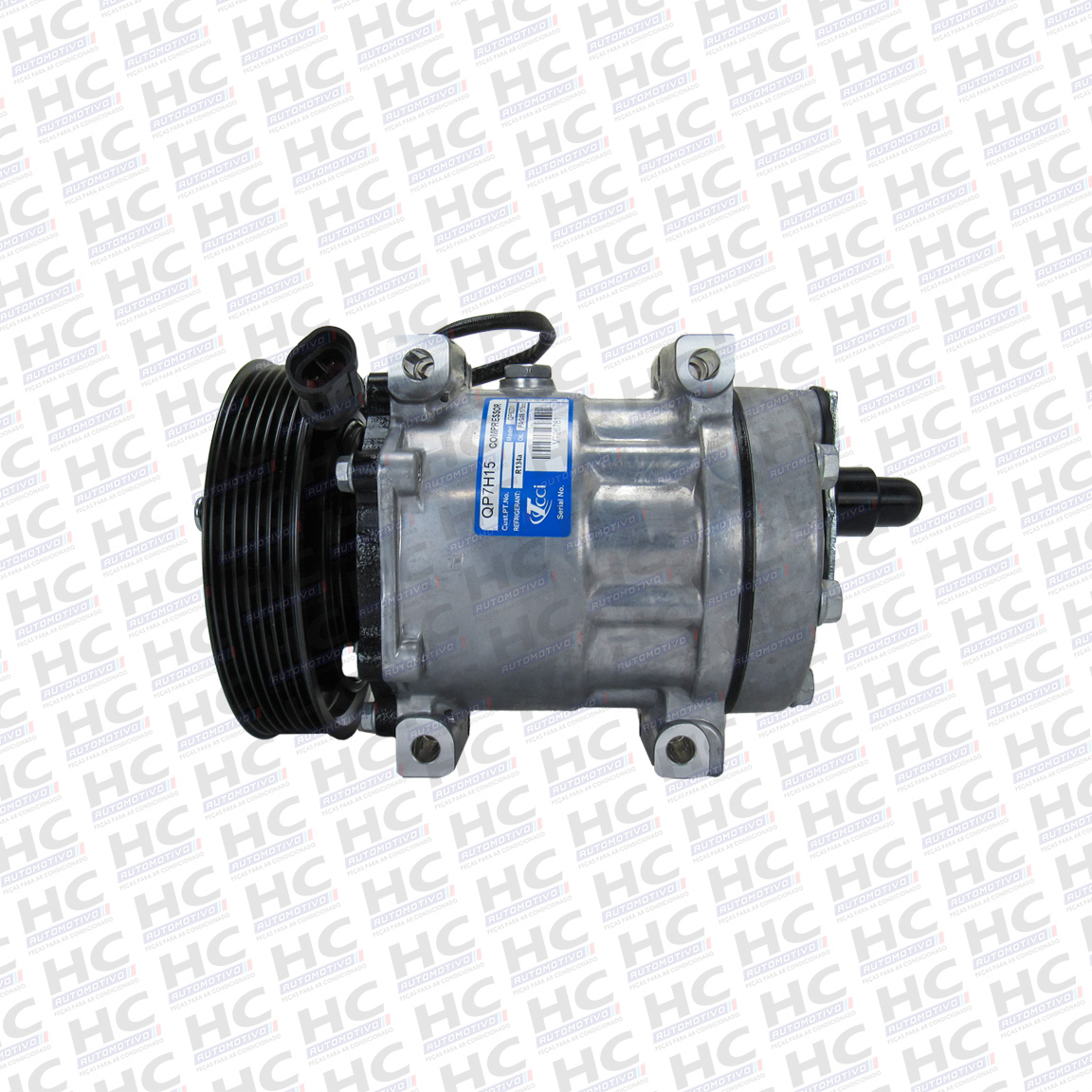 COMPRESSOR 7H15 PASSANTE POLIA 7PK 140MM 24V CAMINHÃO DAF XF105, XF106, CF84, CF85 ORIGINAL TCCI 1458999, 1864126, 1685170