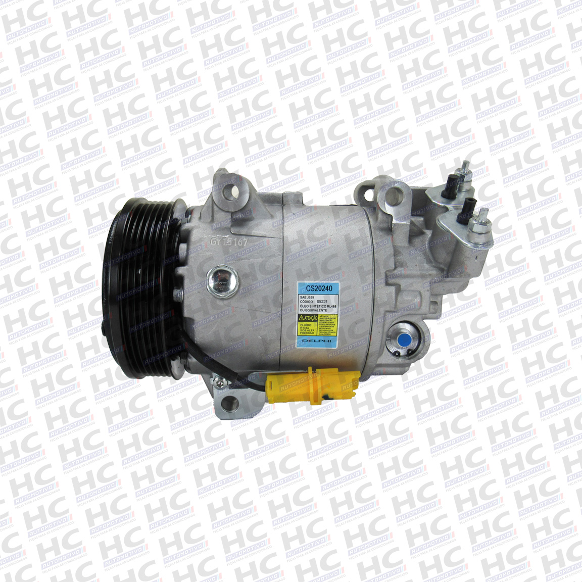 COMPRESSOR CVC POLIA 6PK 115MM 12V CITROEN C3 1.4 1.6 AIRCROSS PEUGEOT 206 207 HOGGAR PARTNER 208 1.2 ORIGINAL DELPHI CS20240