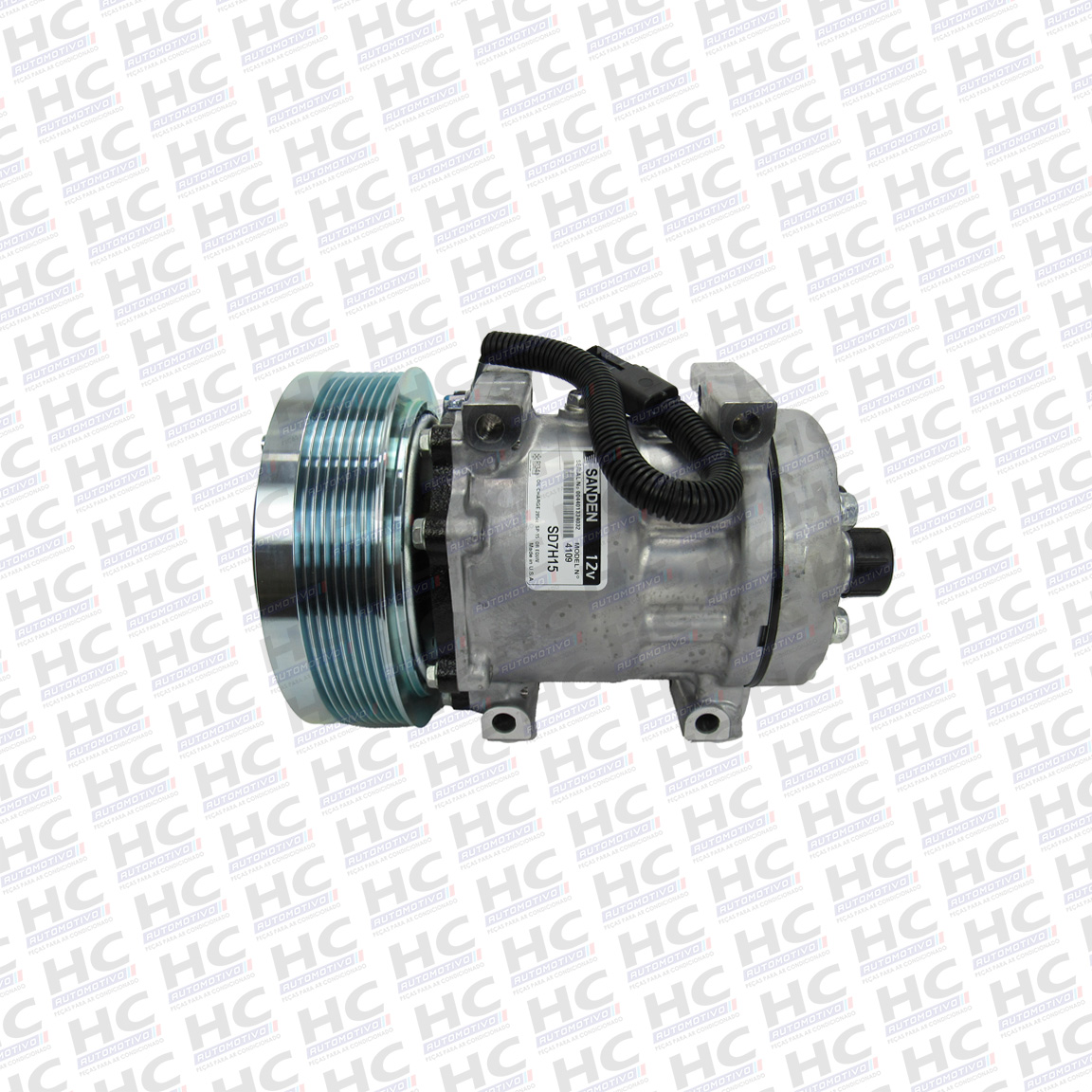 COMPRESSOR 7H15 PASSANTE POLIA 8PK 152MM 12V COLHEITADEIRA CASE 8000 8800 TRATOR MAGNUM NEW HOLLAND T8 SANDEN AMERICANO 3004542, U4109