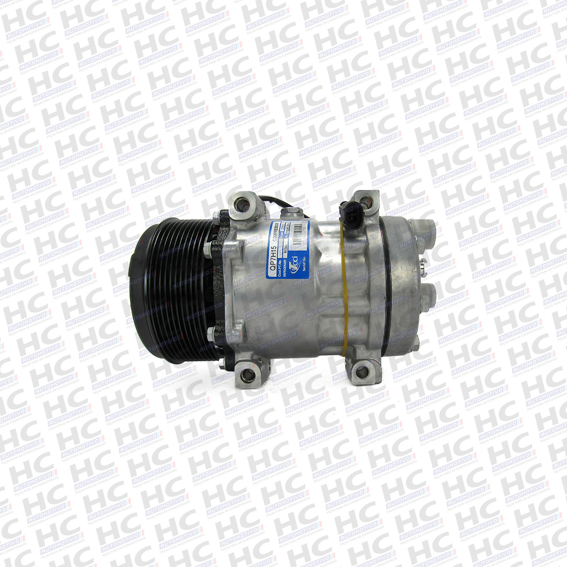 COMPRESSOR 7H15 PASSANTE POLIA 10PK 12V TRATOR CASE FARMALL PUMA NEW HOLLAND ORIGINAL TCCI 87709773