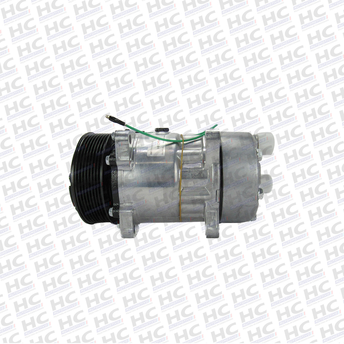 COMPRESSOR UNIVERSAL 7H15 8 ORELHAS POLIA 8PK 123MM 24V SAÍDA HORIZONTAL ROSCAS ORIGINAL DENSO AM1111CM-0140RC