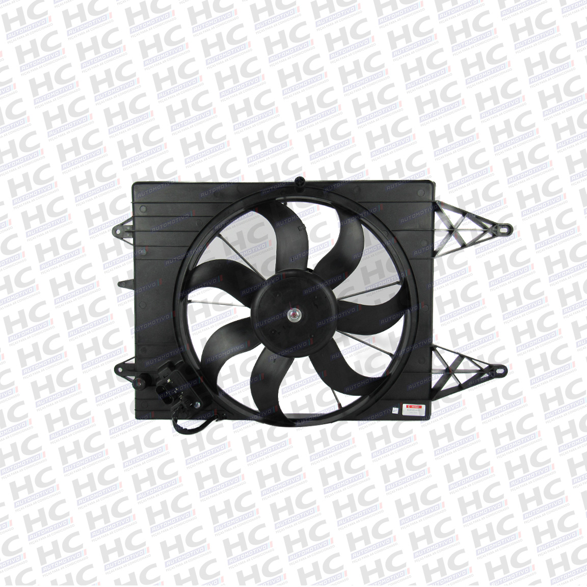 Eletro ventilador Denso VW Gol/ Voyage/ Saveiro (G5&G6) 2008>/ Fox/ Crossfox/ Spacefox 2008> com defletor 