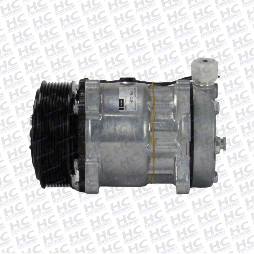 COMPRESSOR 7H15 8 ORELHAS POLIA 8PK 123MM 12V SAÍDA VERTICAL ORIGINAL DENSO YN4371900312RC