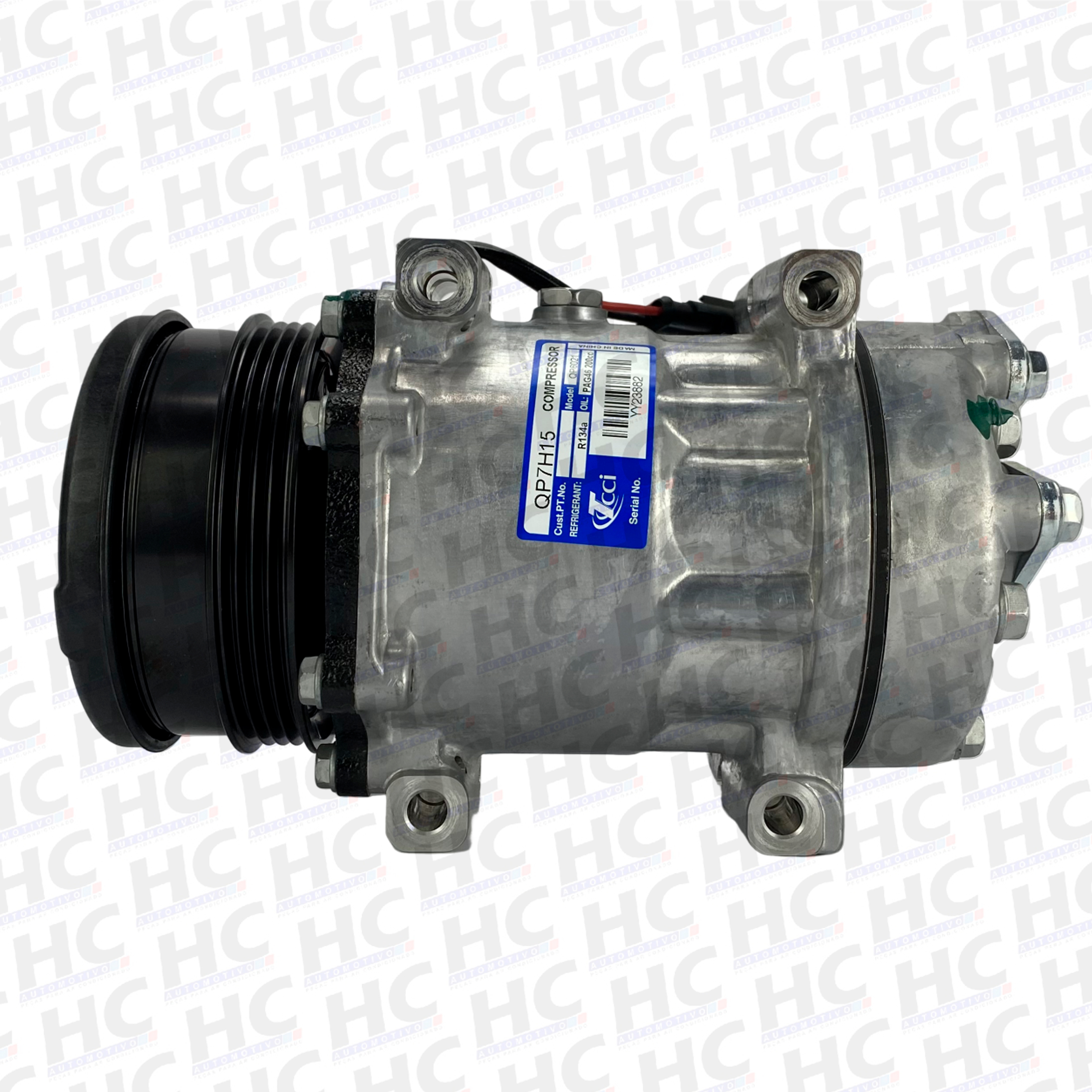 COMPRESSOR 7H15 PASSANTE POLIA 4PK 119MM 12V TRATOR NEW HOLLAND T6, CASE FARMALL, PUMA, MAXXUM U6021 2017> ORIGINAL TCCI 87802912, 87709785, 47808999