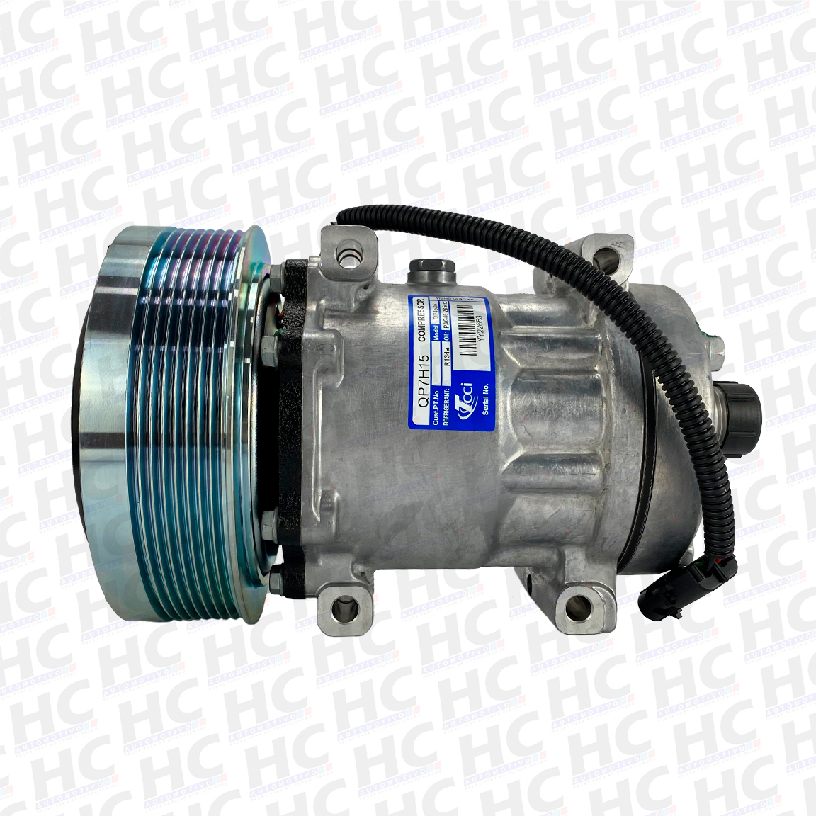 COMPRESSOR SANDEN 7H15 POLIA 10PK 152MM 12V COLHEITADEIRA CASE 8800 8810 TRATOR NEW HOLLAND T8, MAGNUM ORIGINAL TCCI 5801558535, 84279787