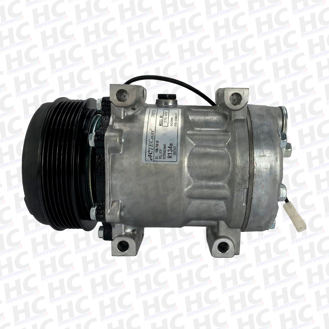 COMPRESSOR 7H15 PASSANTE POLIA 6PK 123MM 12V TRATOR MASSEY FERGUSON 565, TRATOR VALTRA T195 CVT-I MF4281803M1, 4281803M1