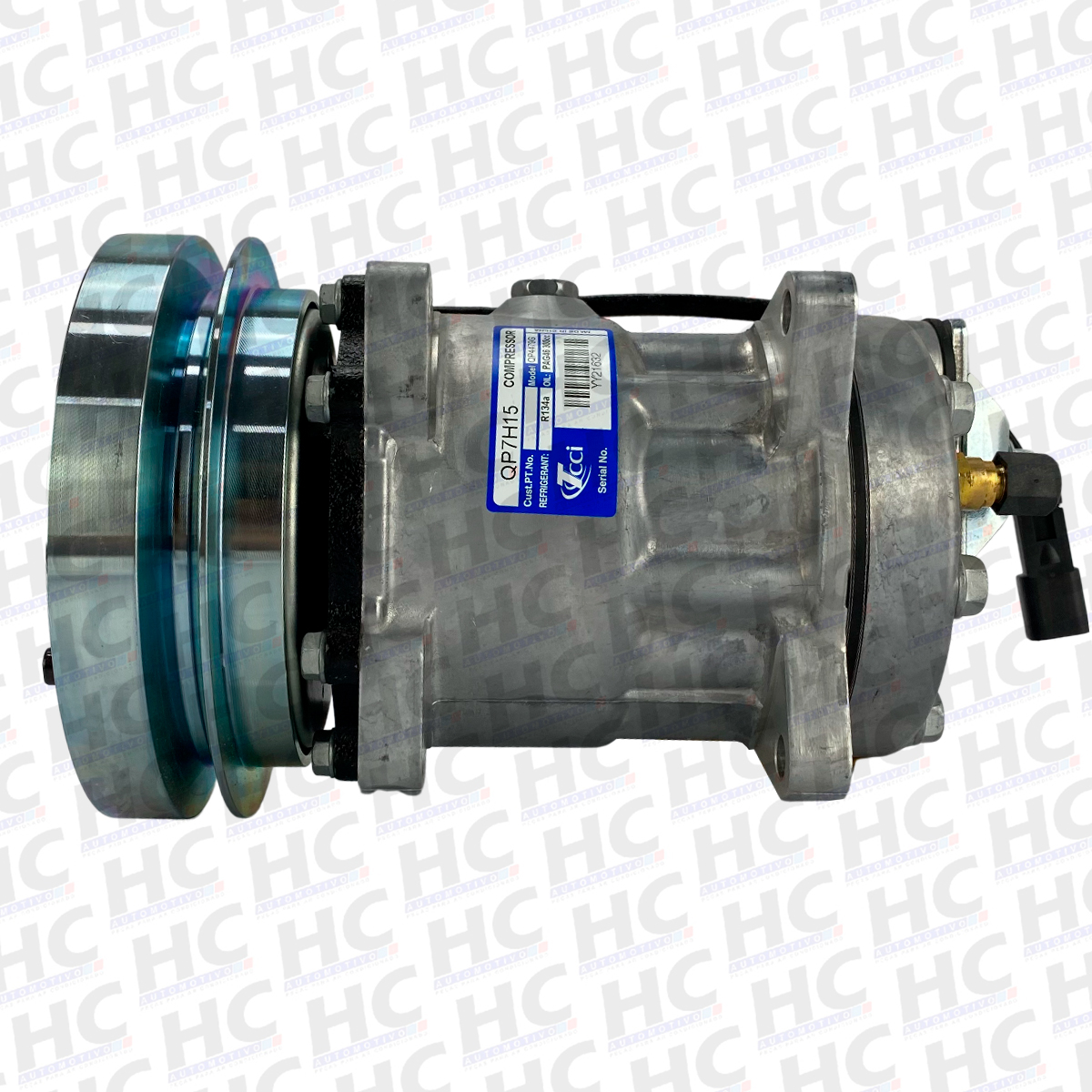 COMPRESSOR 7H15 8 ORELHAS POLIA 1A 152MM 24V MOTONIVELADORA CASE CATERPILLAR D10R D10T D6T D6R 938G ORIGINAL TCCI 5095883, 1065122