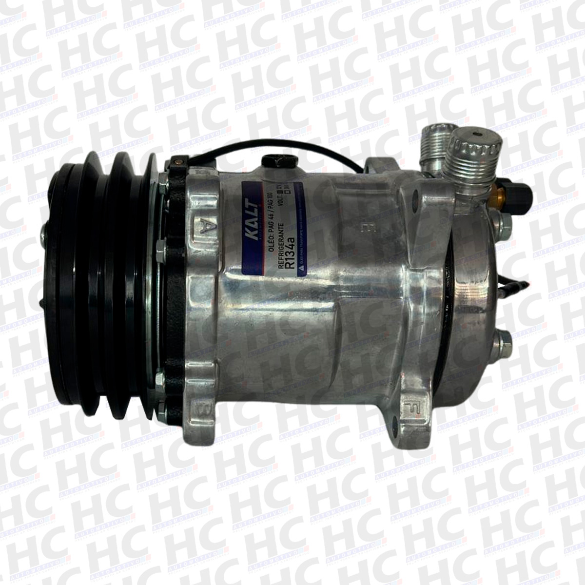 COMPRESSOR UNIVERSAL 5H14 8 ORELHAS POLIA 2A 125MM 24V SAIDA VERTICAL