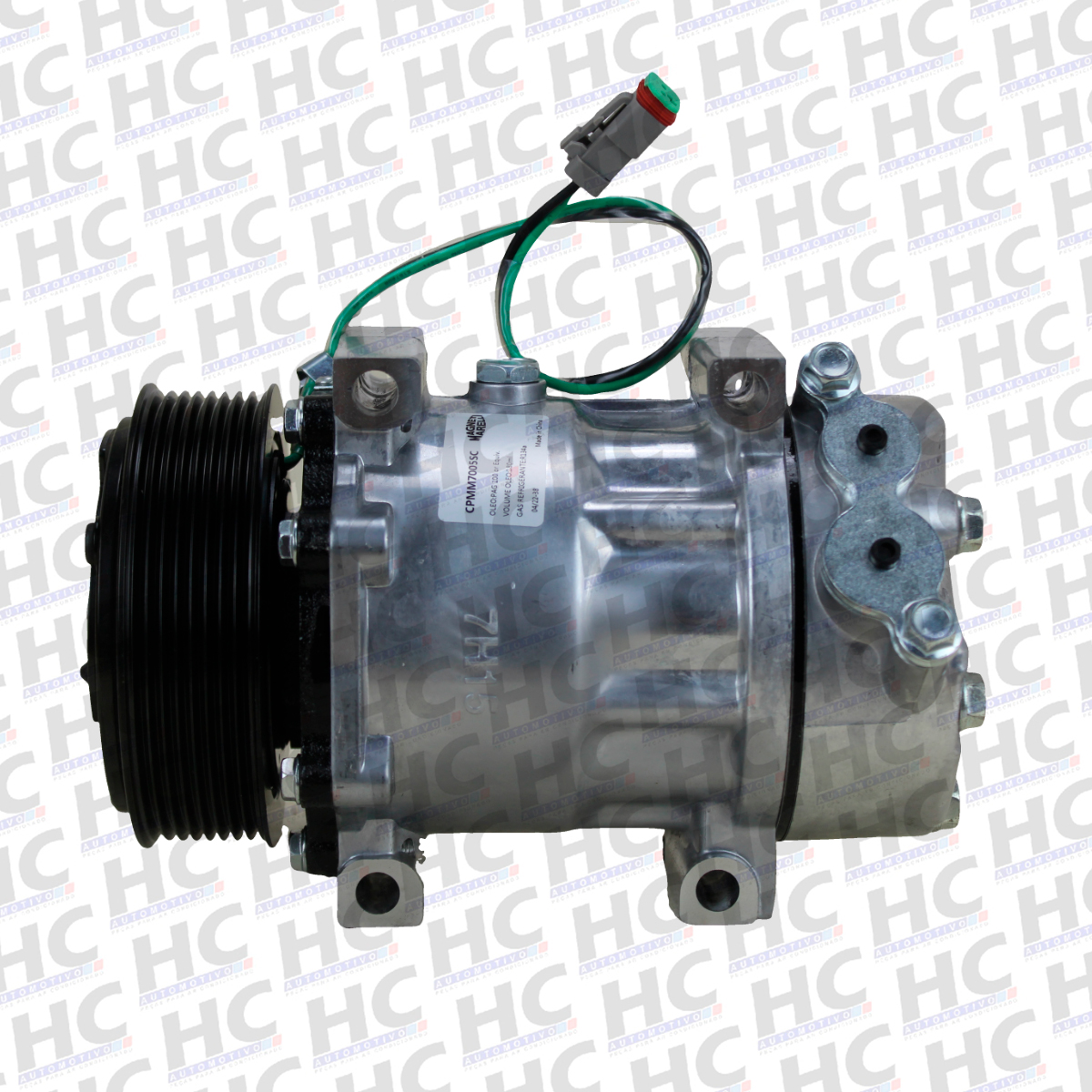 COMPRESSOR 7H15 PASSANTE POLIA 8PK 119MM 24V CAMINHÃO SCANIA 124 SÉRIE 4 1998 - 2007 MAGNETI MARELLI 1376998, 1412263 