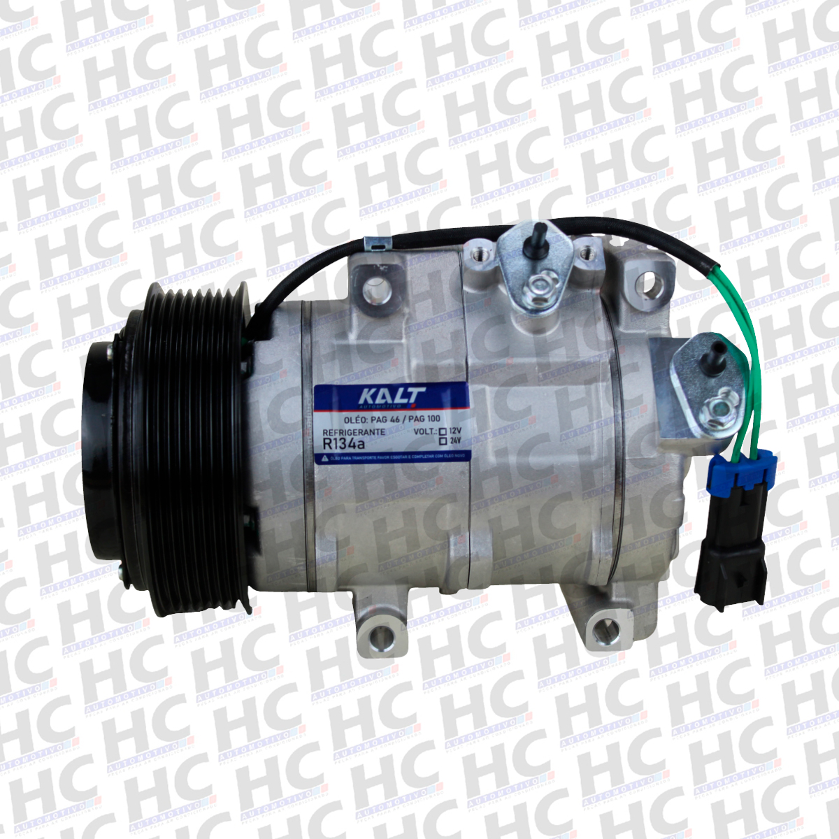 COMPRESSOR 10SRE18 POLIA 8PK 126MM 24V PÁ CARREGADEIRA TRATOR DE ESTEIRA SKIDDER JOHN DEERE 664K 744K KALT 