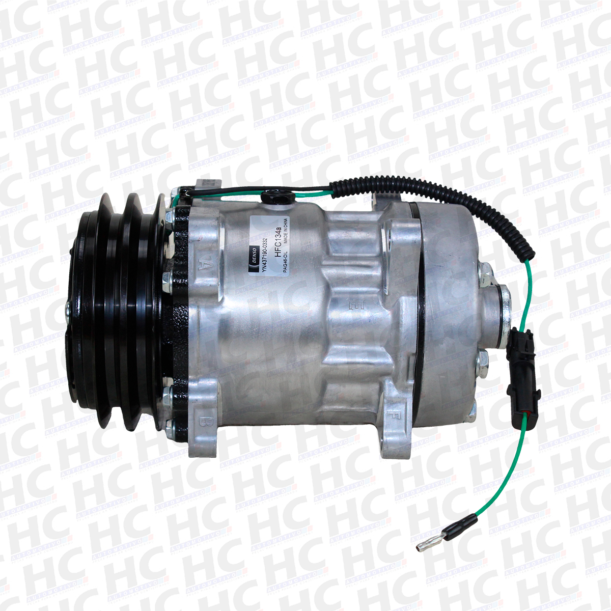 COMPRESSOR UNIVERSAL 7H15 8 ORELHAS POLIA 2A 125MM 24V SAÍDA FLEX ORIGINAL DENSO YN4371900332RC