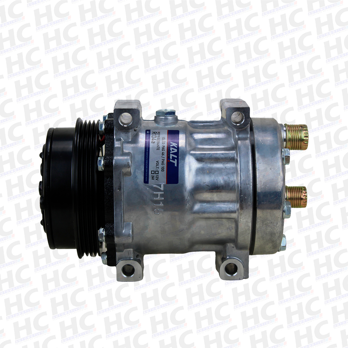 COMPRESSOR 7H15 PASSANTE POLIA 4PK 123MM 12V COLHEDORA DE CANA CASE 8000 8800 U8173 - 84448669