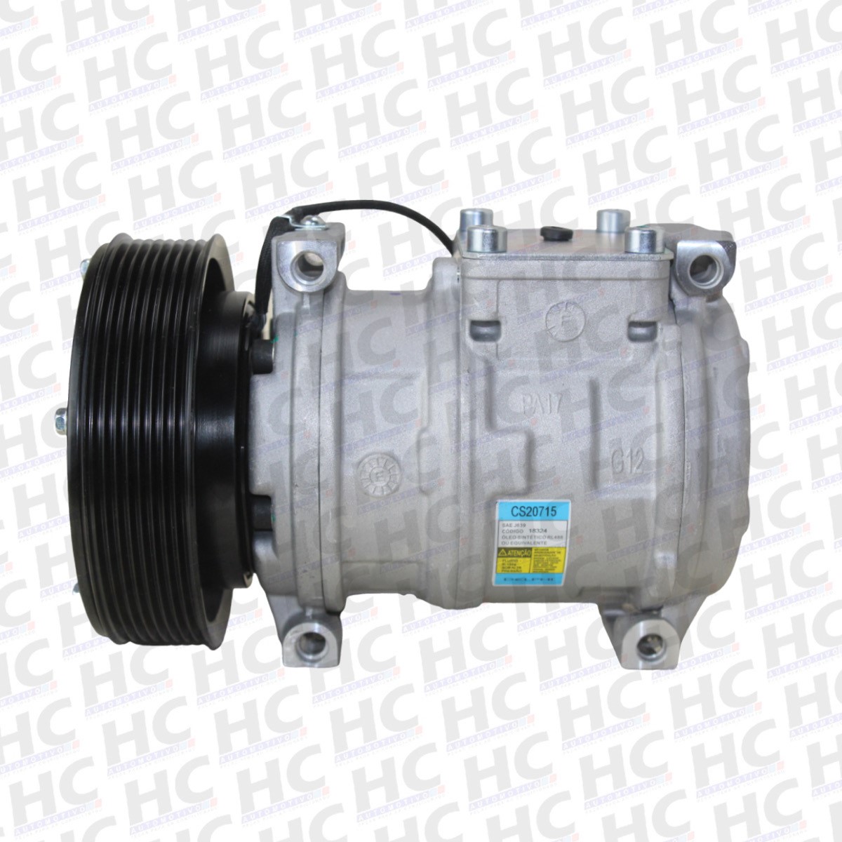 COMPRESSOR MODELO DENSO 10PA17 POLIA 8PK 140MM 12V JOHN DEERE COLHEDORA DE CANA 3510 3520 ORIGINAL DELPHI CS20715, 4371007261RC