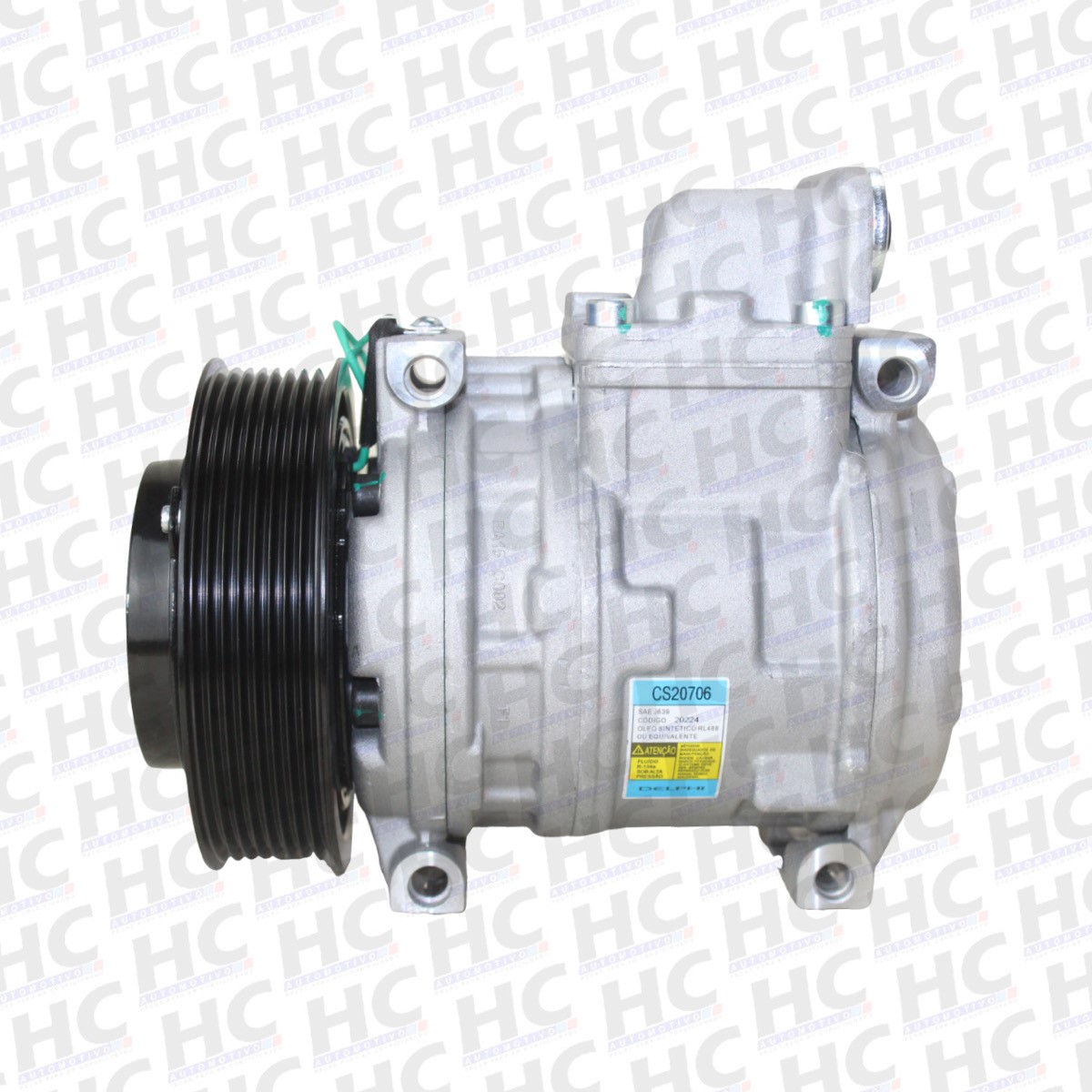 COMPRESSOR 10PA15 PASSANTE POLIA 11PK 135MM 24V CAMINHÃO MB MERCEDES BENZ AXOR, ATEGO ORIGINAL DELPHI CS20706, 9062300111,