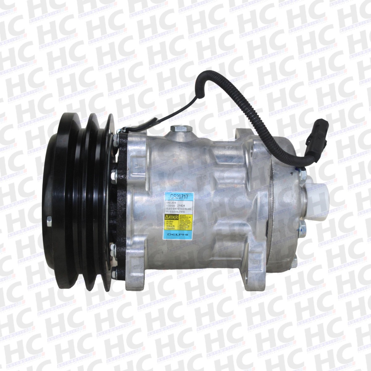 COMPRESSOR 7H15 8ORELHAS POLIA 2A 152MM 12V COLHEITADEIRA CASE NEW HOLLAND TC5070 5090 ORIGINAL DELPHI CS20717