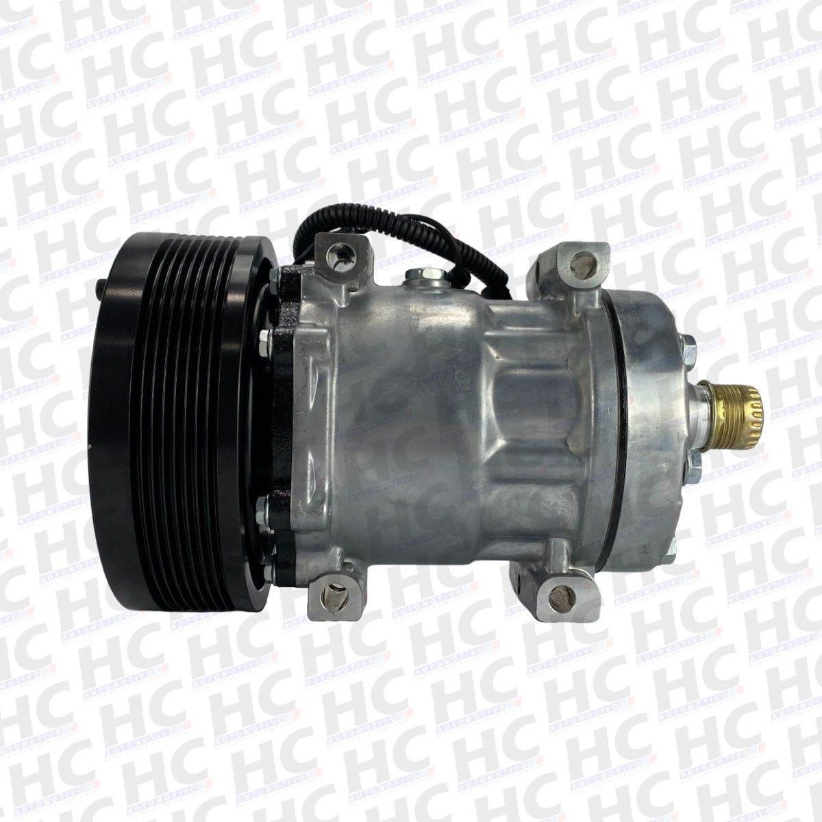 COMPRESSOR SANDEN 7H15 POLIA 8PK 152MM 12V COLHEITADEIRA CASE 8800 8810 TRATOR NEW HOLLAND T8, MAGNUM 5801558535, 84279787