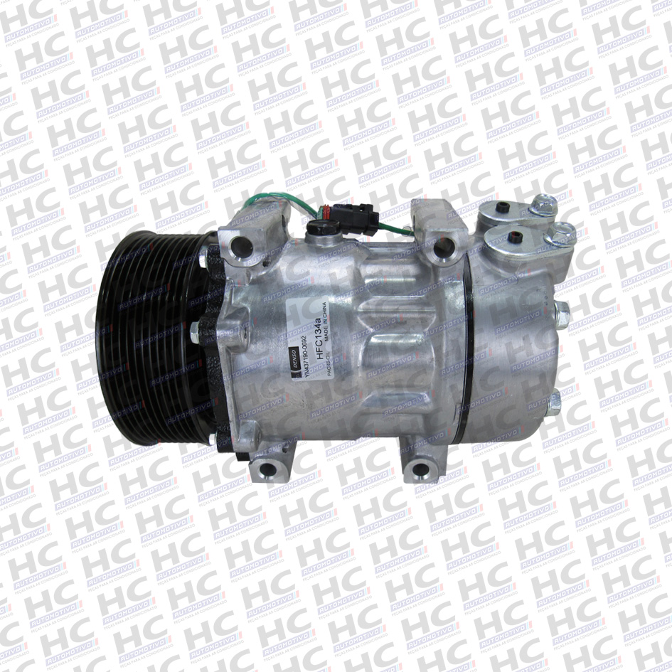 COMPRESSOR 7H15 PASSANTE POLIA 10PK 119MM 24V CAMINHÃO SCANIA PGR 2013> ORIGINAL DENSO YN437190-0692RC, 1888032, 1531196, 2564093